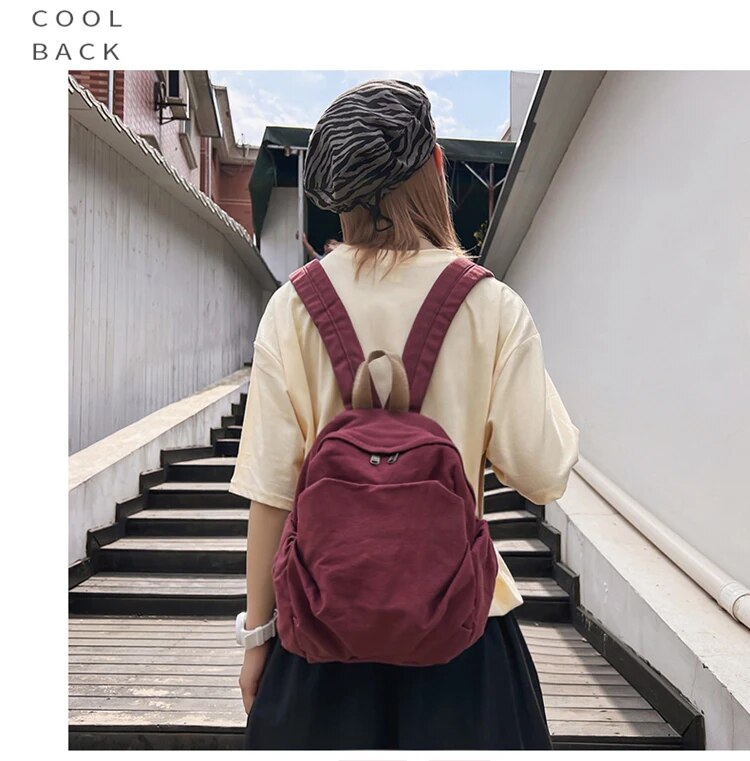 Zaino piccolo in 100% cotone, tinta unita, nero, per il tempo libero o da viaggio, in morbida tela, per le donne, in tessuto di alta qualità, a tracolla_voghion.com