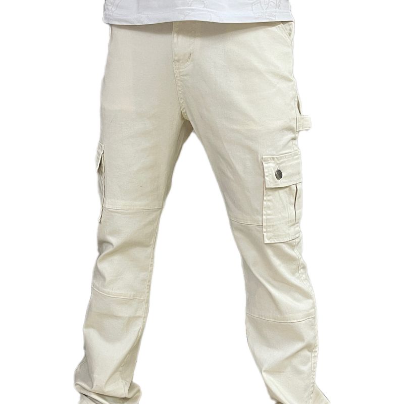 Exklusive Herrenmode, lässige Stretch-Arbeitshose, trendige Multi-Pocket-Hose_voghion.com