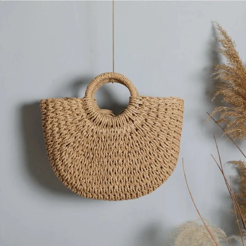 Ydlns Fashion MOON Straw Handbags Summer Beach Rattan Bag Handmade Vintage Woven Handbag For Women bolsa femme 240809_voghion.com