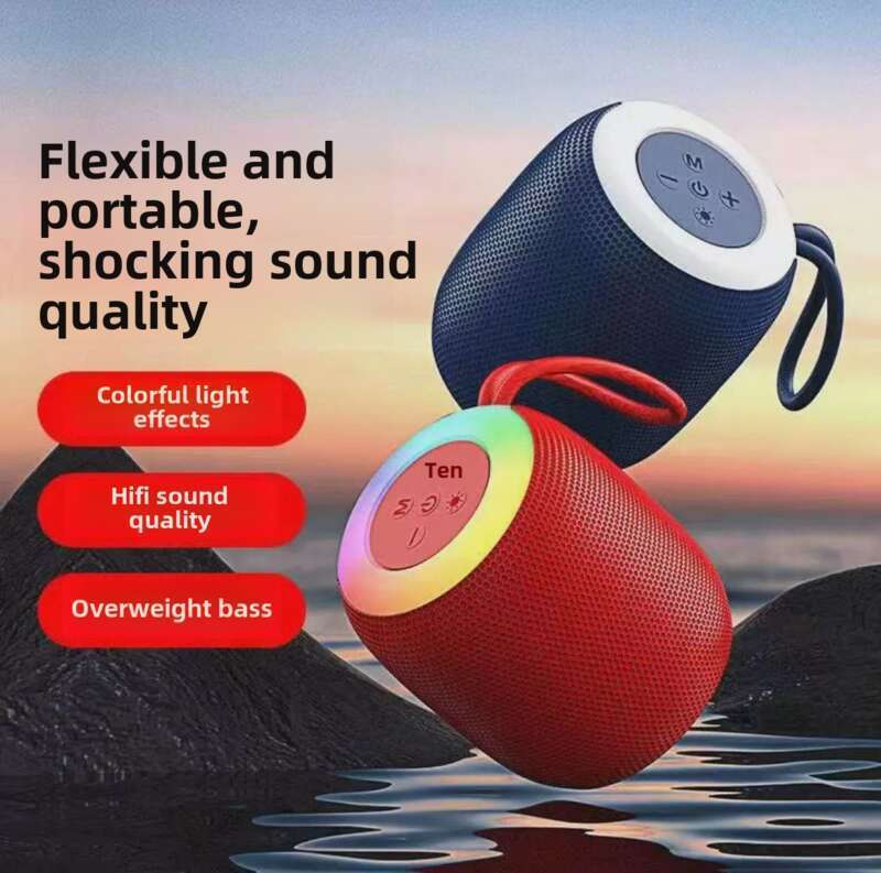 New Product 309 Wireless Bluetooth Colorful RGB Night Light Outdoor Portable Mini Fabric Subwoofer Sound System_voghion.com
