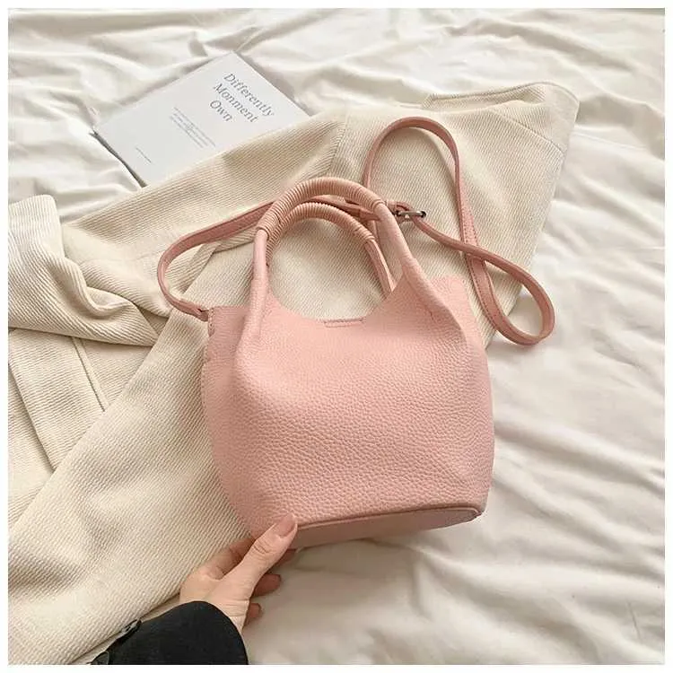 Einfache, solide Eimer-Handtaschen für Frauen, große Kapazität, lässige Pendler-Verbundtaschen, vielseitige Umhängetaschen für Frauen_voghion.com