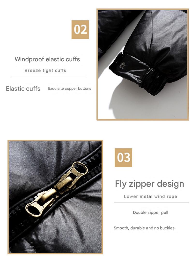 ​​Men's Clothing Unisex High-Gloss Down Jacket - Detachable Logo Winter Coat (Wholesale Bulk Order Available)​​_voghion.com