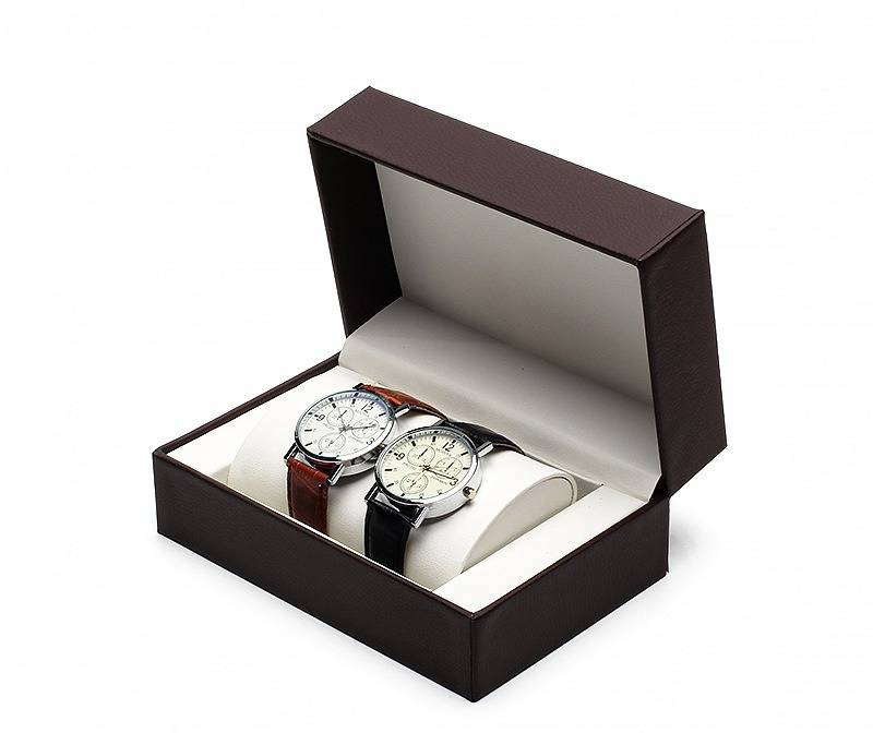 Elegantes Uhrenbox-Set aus PU-Leder mit Klappdeckel für Paare – Schmuck- und Uhrenaufbewahrungset mit weichem Futter, stilvolle Geschenkverpackung für Damen und Herren_voghion.com