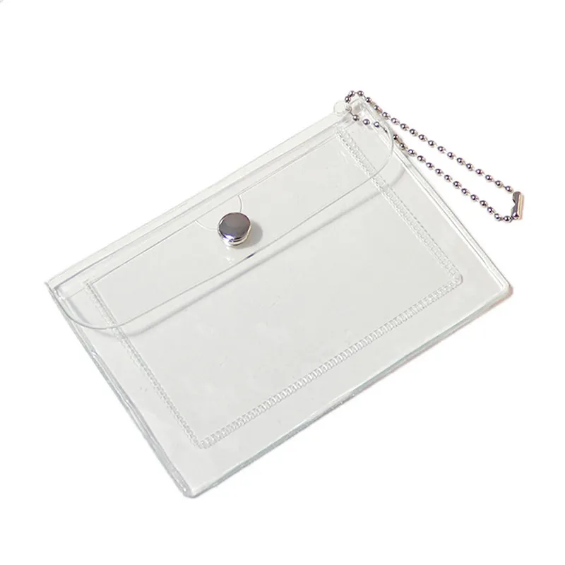 1 pz. Portamonete in PVC trasparente con portachiavi per ragazze. Piccolo portafoglio con portadocumenti e porta biglietti da visita._voghion.com