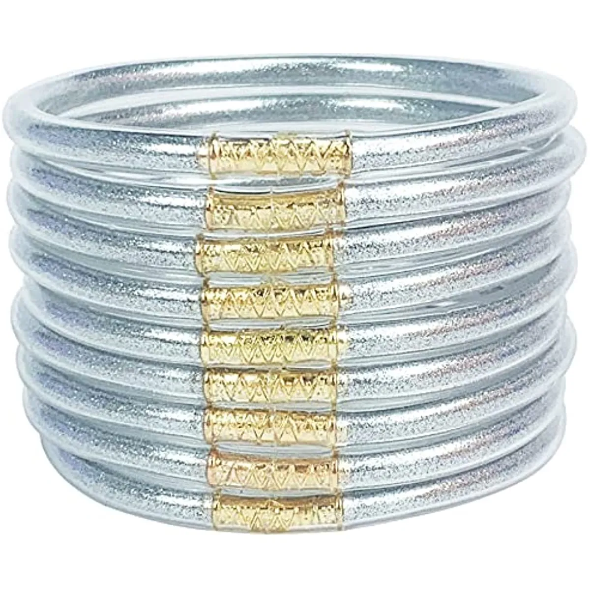 Bangle 9pcs/set Glitter Jelly Bangles Bracelets Set For Women Filled Silicone Girls_ipsvogv.com