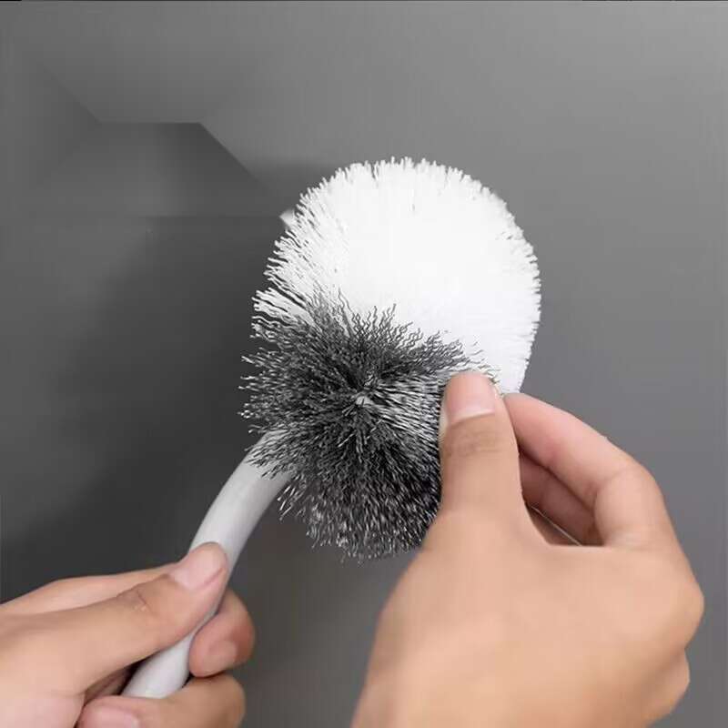 Japán stílusú könyök, holt sarkok nélkül, puha sörtéjű multifunkcionális WC-kefe, fürdőszobai háztartási falra szerelhető_voghion.com