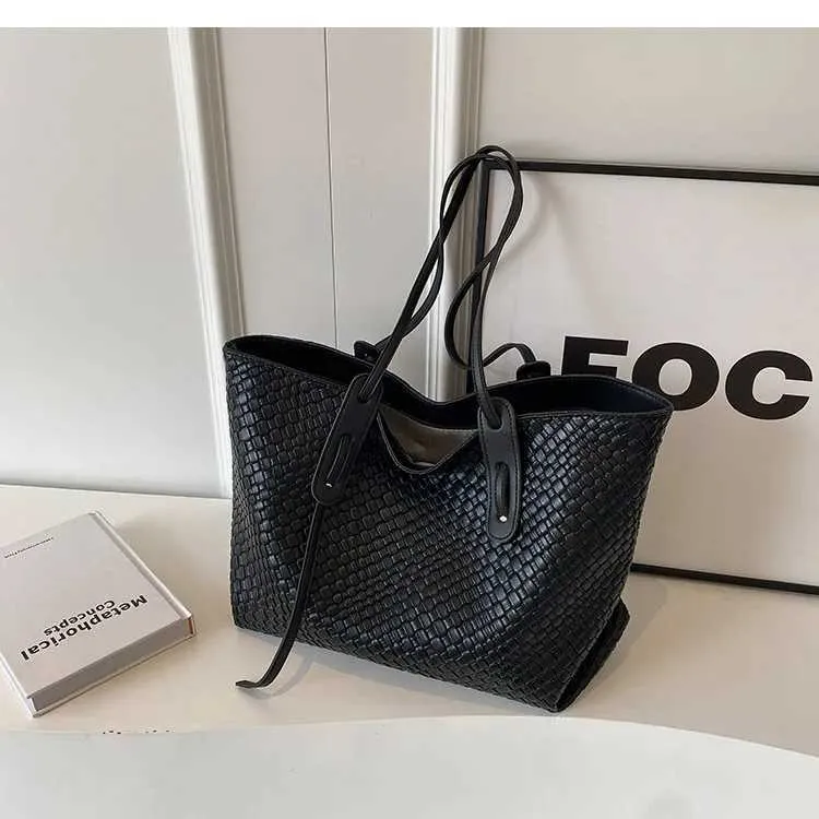 Borse a mano di grande capacità per le donne 2023 inverno PU pelle tendenza moda borsa a tracolla laterale vintage shopper shopping ufficio_voghion.com