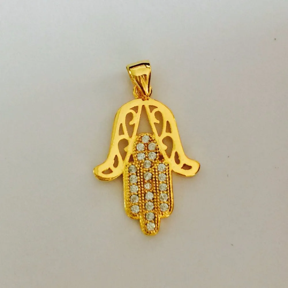 Collane con ciondolo Fatima placcate in oro giallo antico da donna e da uomo, gioielli religiosi alla moda, mano di Hamsa_voghion.com