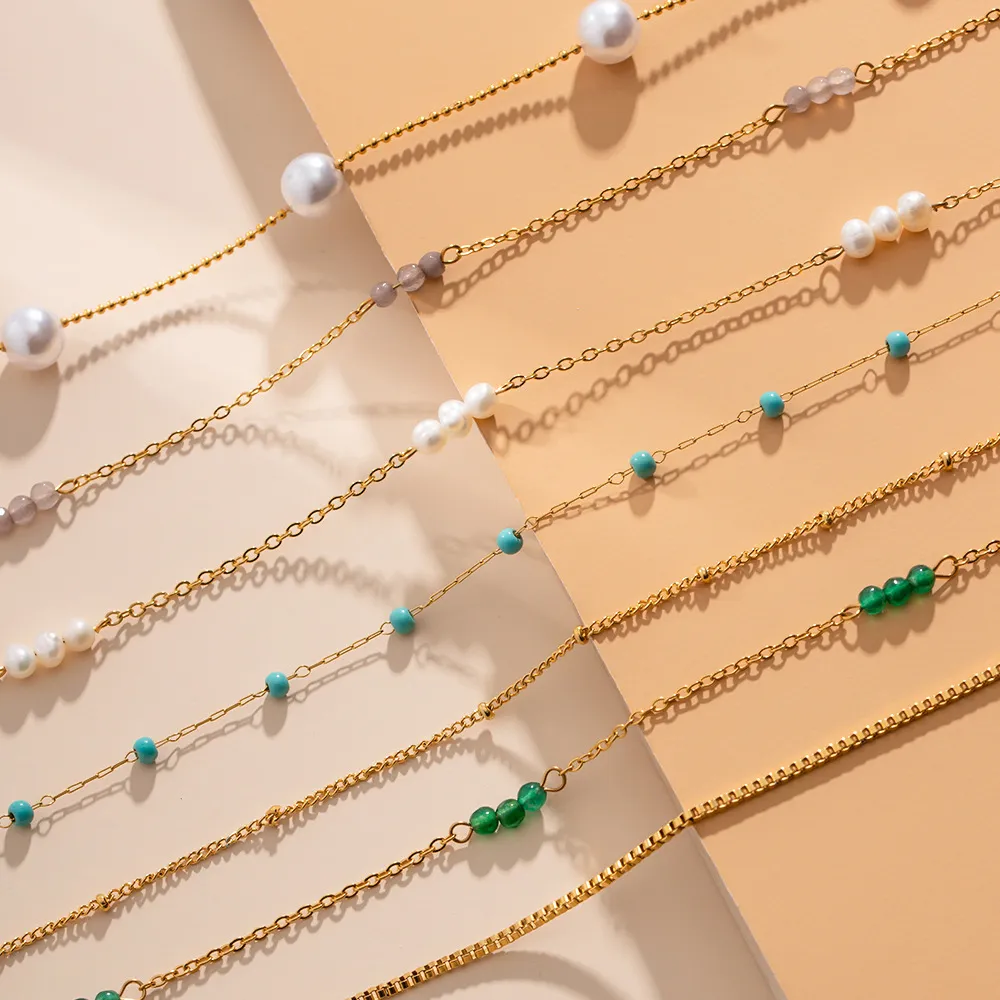 Goldene Perlenketten Halskette Für Damen Elegantes Schmuck Geschenk_voghion.com