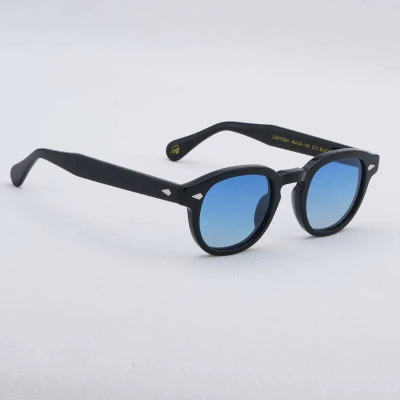 Occhiali da sole vintage in acetato di alta qualità per uomo e donna, con montatura nera tartarugata, del marchio Lemtosh._voghion.com