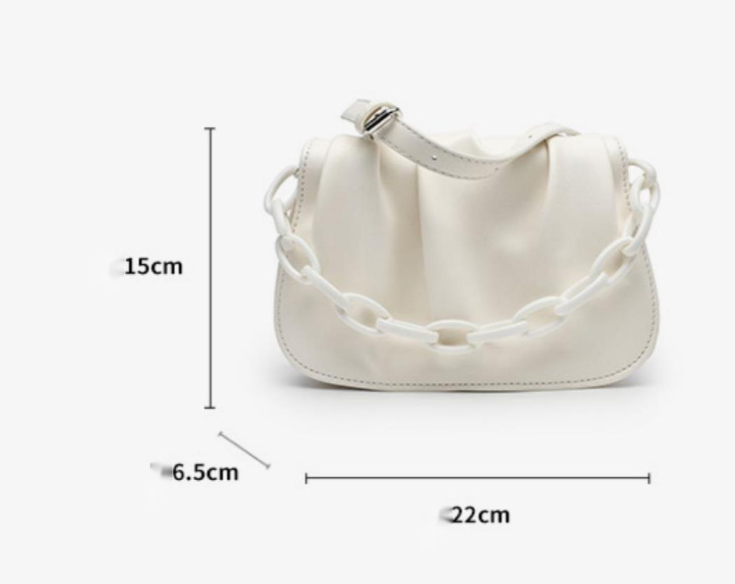 Bag cloud ins niche crossbody small chain versatile pearl handheld women's 2024 new white underarm bag_voghion.com