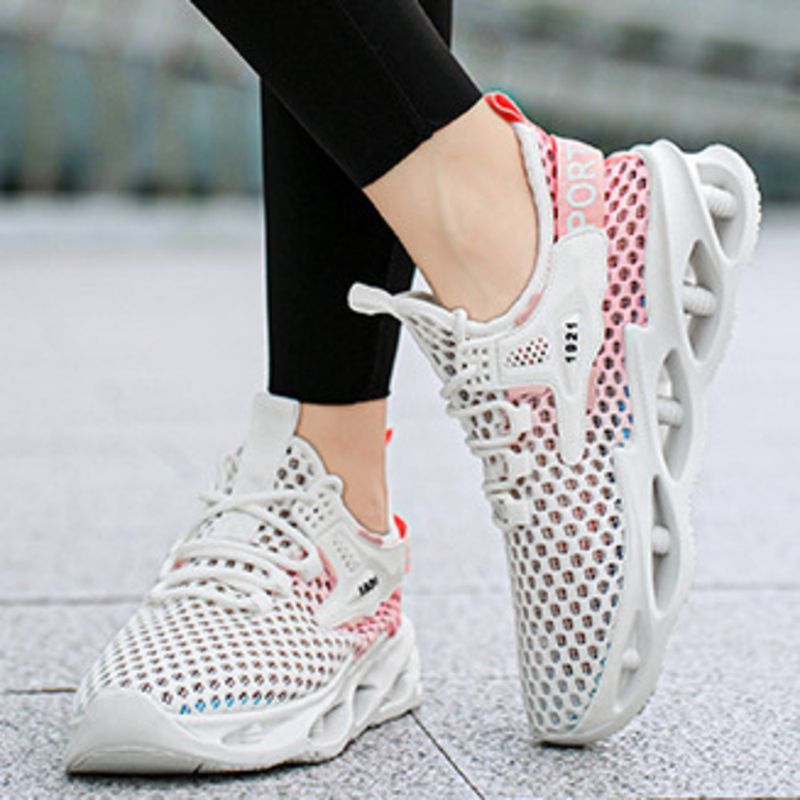 Sports Summer New Thick Soles Comfortable Mesh Breathable Men's And Women's Low Top Thin Running Shoes_desvips.com