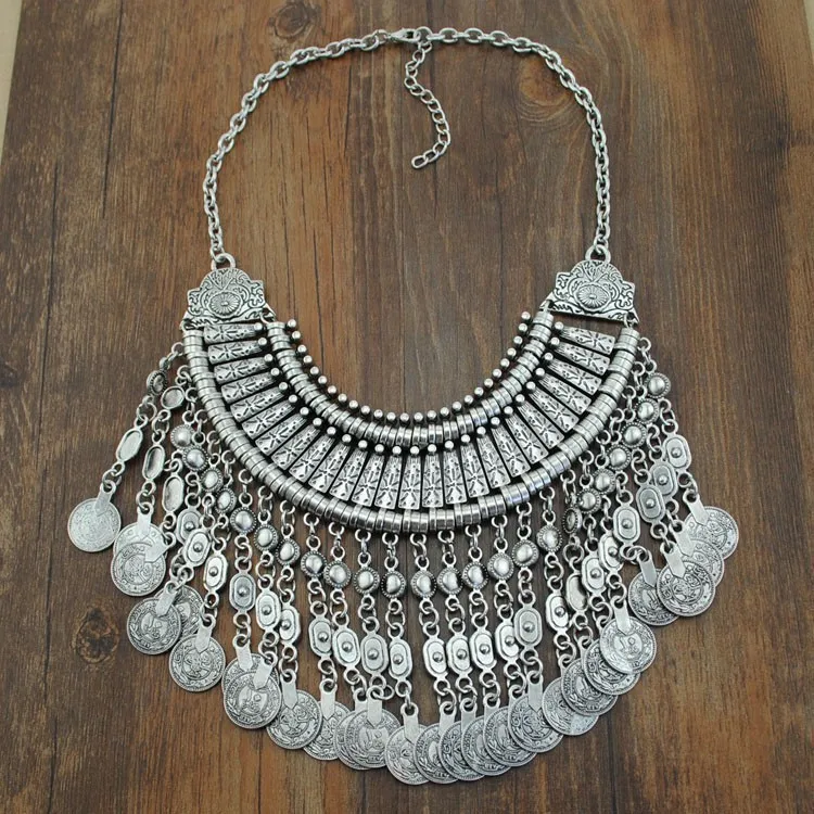Colliers pendentifs KMVEXO Vintage multicouche Maxi Boho Déclaration & pendentifs Collier de pièces de monnaie bohème Femmes 2023 Femme_voghion.com