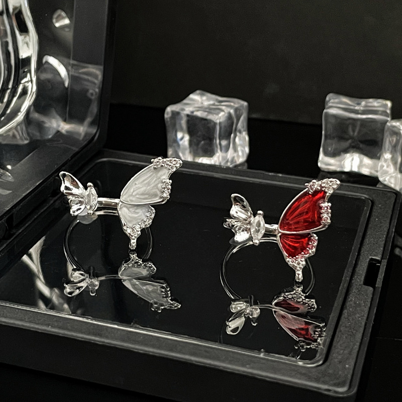 French new sweet and cool butterfly drop glaze opening for women's Instagram Cool style light luxury high-end_voghion.com