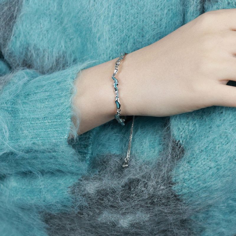 Bracciale per coppia femminile, stile dolce e fresco, design di nicchia, onde irregolari, leggero, squisito e versatile_voghion.com