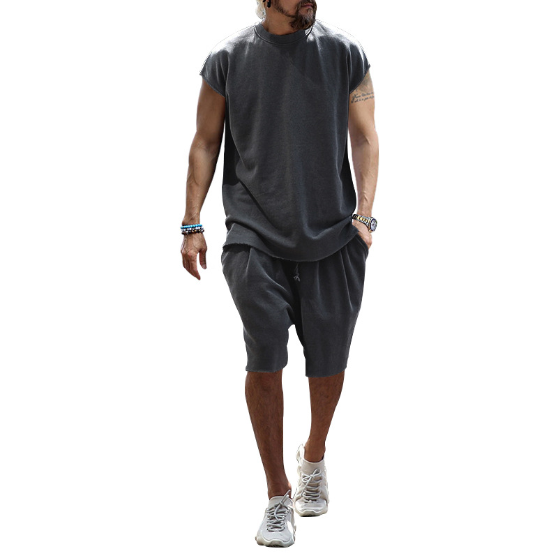Herren Casual Set Mit T-shirt Und Shorts Sport Freizeit Anzug_voghion.com