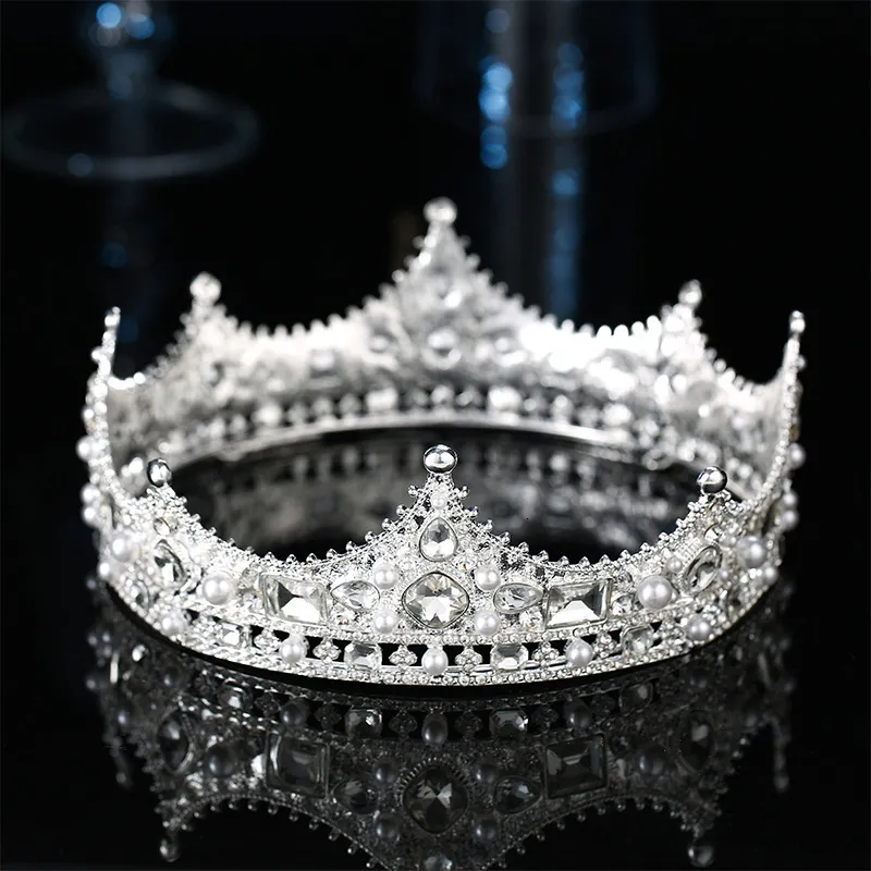 Sieraden Goud Zilver Kleur Barok Vintage Zwart Tiara's En Kronen Parels Kristal Prinses Diademen Bruids Dames Bruiloft_voghion.com