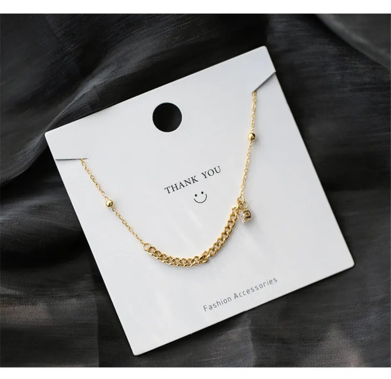 Pendant Necklaces YUN RUO 18 K Gold Plating Vintage Chain Zircon Necklace Fashion Titanium Steel Jewelry Woman Birthday_voghion.com