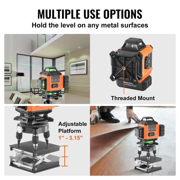 Laser Level 3048cm Green Cross Line Self-Leveling Precision Measure_voghion.com