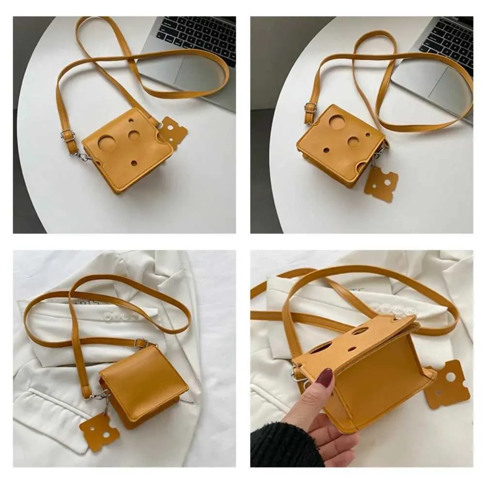 Damen Dreieckige und Quadratische Käseförmige Mini PU Ledertaschen Süße Kopfhörer Lippenstift Geldbörsen Handtaschen Umhängetasche_voghion.com