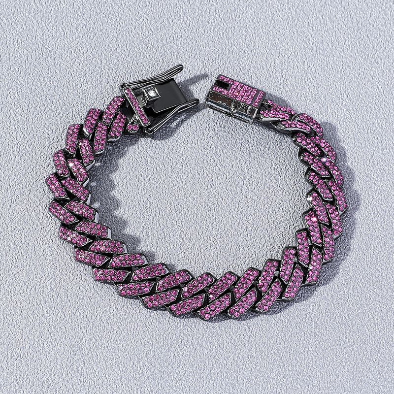 Bracciale Hip Hop alla moda con catena cubana a diametro intero_voghion.com