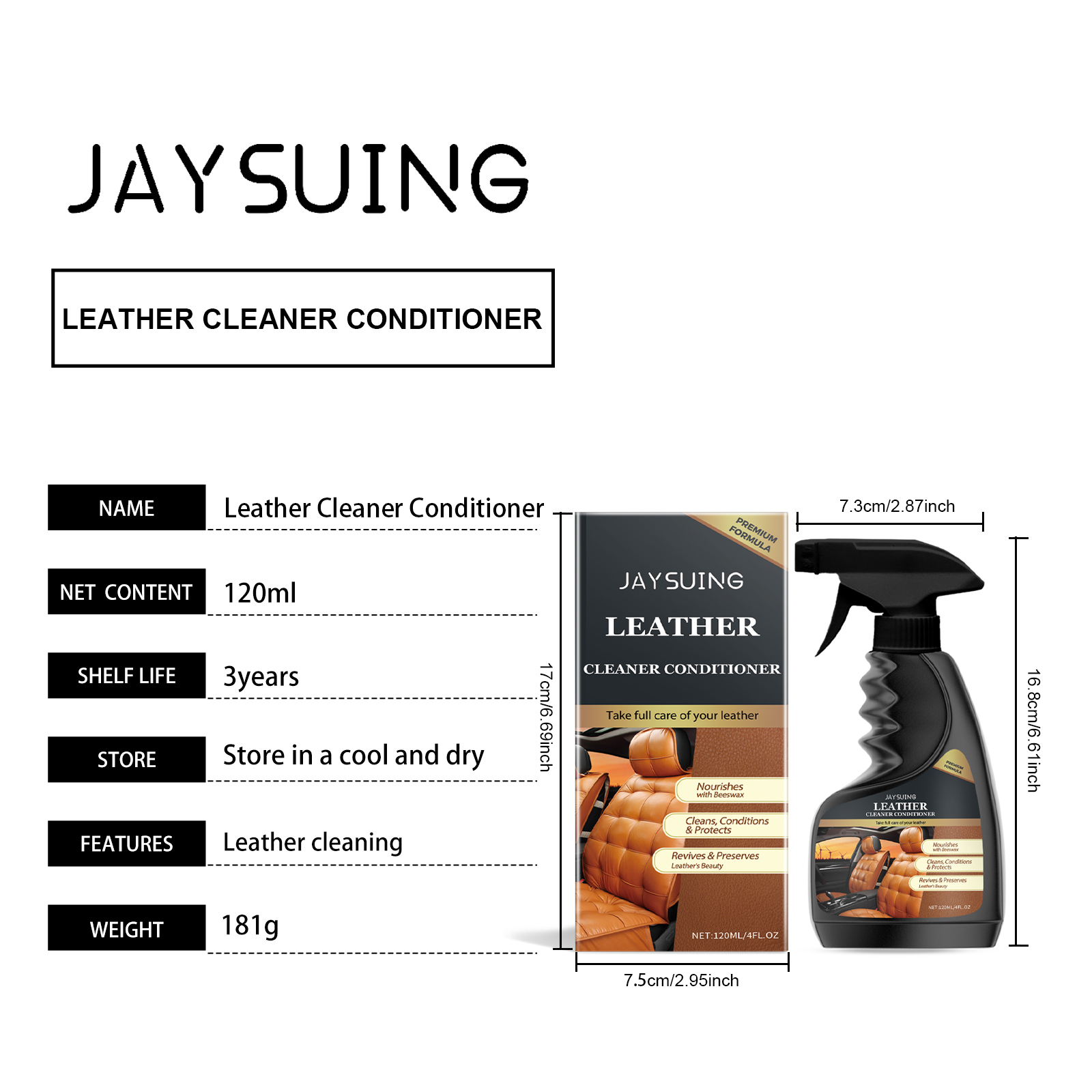 Jaysuing Leather Care Agent Furniture Leather Bag Sofa Car Seat Cleaning Decontamination Leather Cleaner_voghion.com