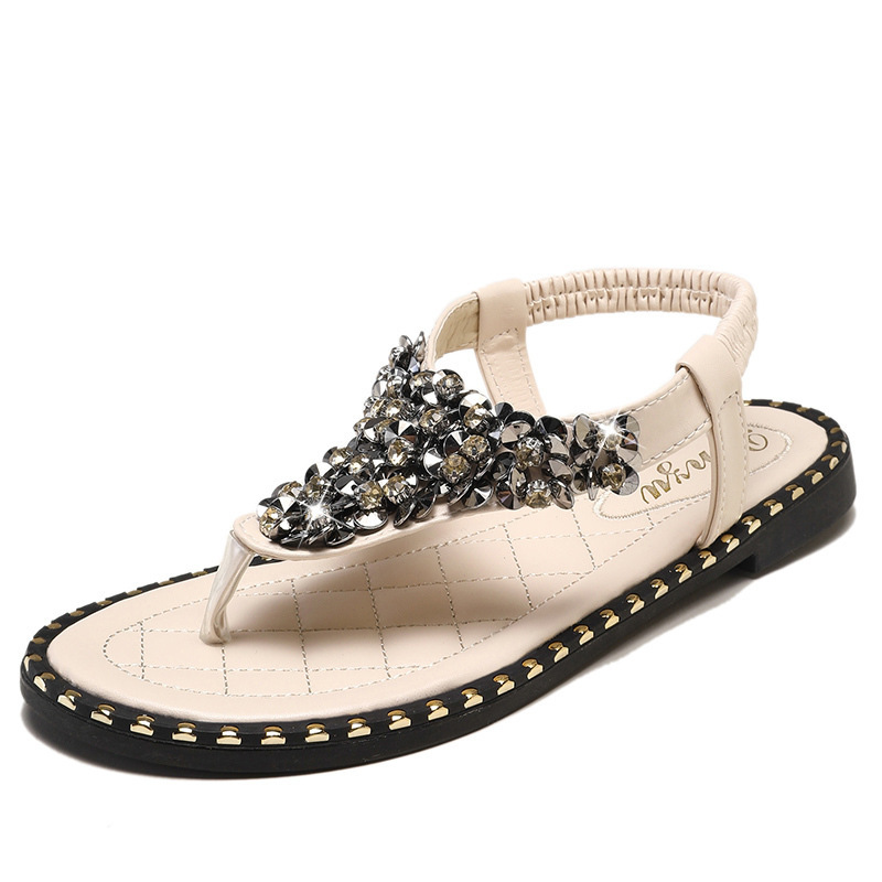 Sandali boho con strass per donna alla moda per estate spiaggia_voghion.com