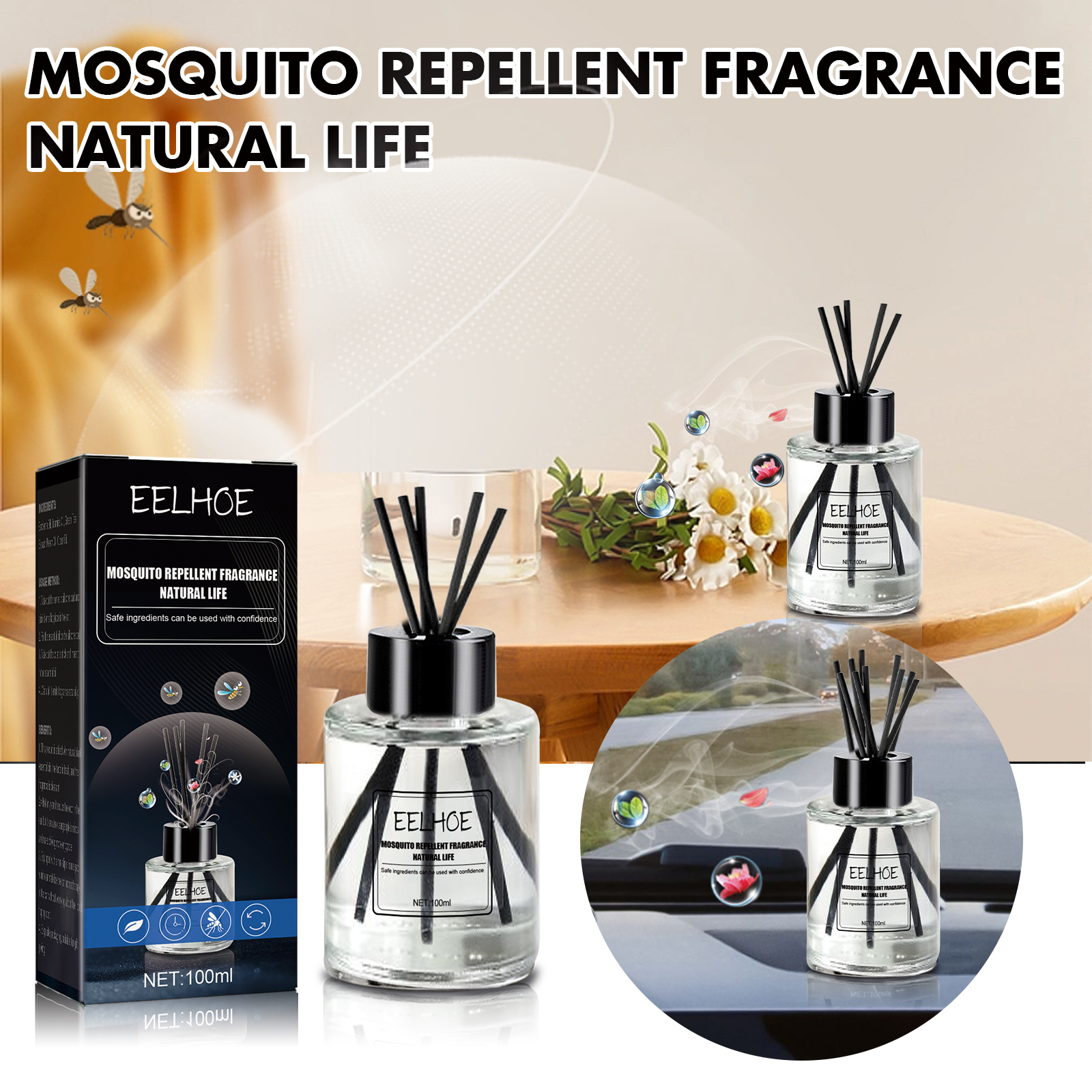 EELHOE Mosquito Repellent Perfume, Indoor Car Perfume Fresh Air To Prevent Mosquito Bites Mosquito Repellent Aroma_voghion.com