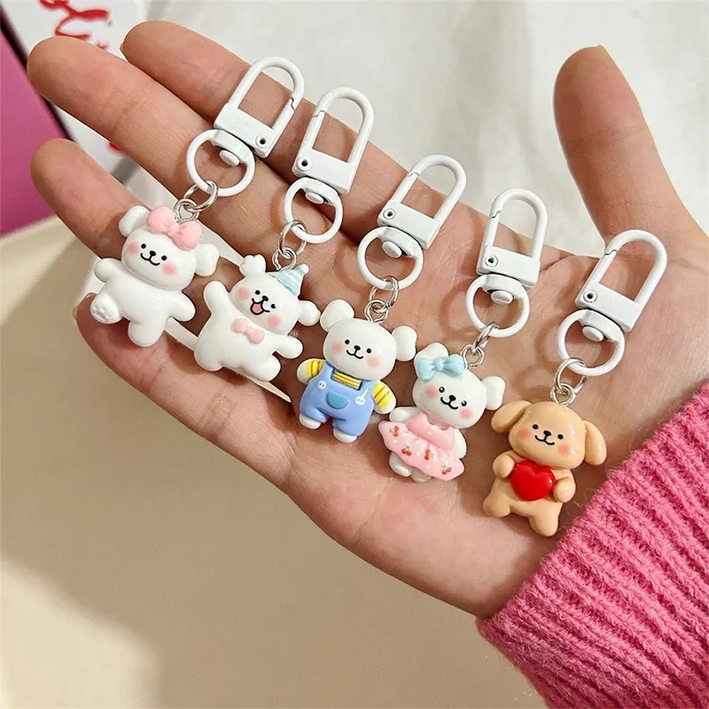 Cartoon Puppy Sleutelhanger Schattige Vlinder Knoop Liefde Overalls Kersenrok Hond Sleutelhanger Hanger Rugzak Bedels Auto Tas Cadeaus_voghion.com