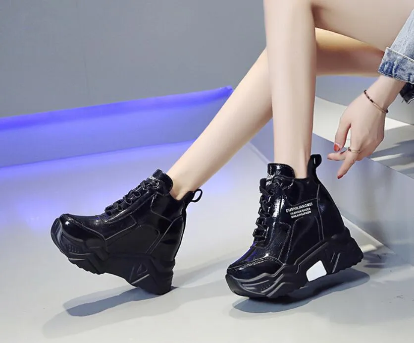 Freizeitschuhe Qualität Chunky Platform Outdoor Sneakers Frauen Winter Warm Super High Heels Frau Höhe erhöhen Stiefel_voghion.com