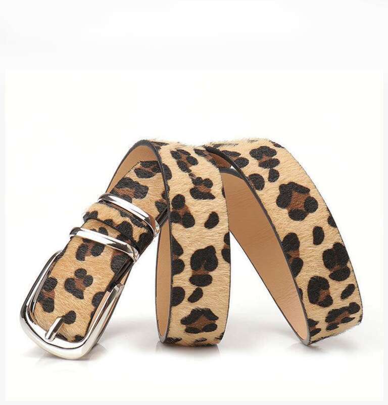 Moderne belte med leopardmønster og dobbel ring for kvinner_voghion.com