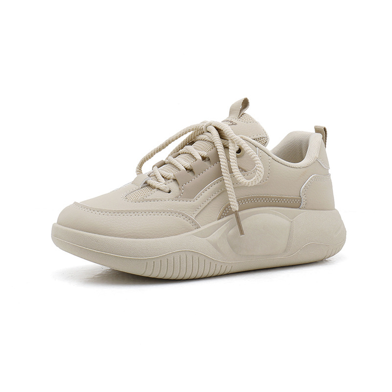 Weiß für Damen, Frühling 2025, neue atmungsaktive Boardschuhe mit dicker Sohle für Studenten, trendiger Instagram-Look_voghion.com