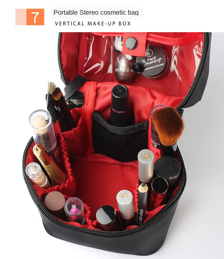 Trousse de maquillage en nylon de grande capacité pour femmes, trousse de voyage portable pour cosmétiques_voghion.com