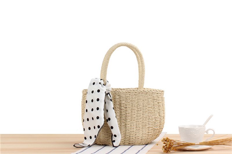 New Korean Handmade Grass Vacation Beach Woven Women's Casual Hand-held Small Bag_voghion.com