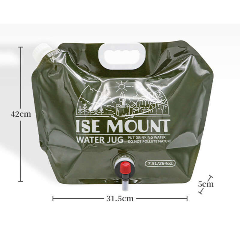 Outdoor 7.5L Folding Storage Bag, Large Capacity Plastic Bucket With Valve, Camping Supplies, Portable Water Bag_voghion.com