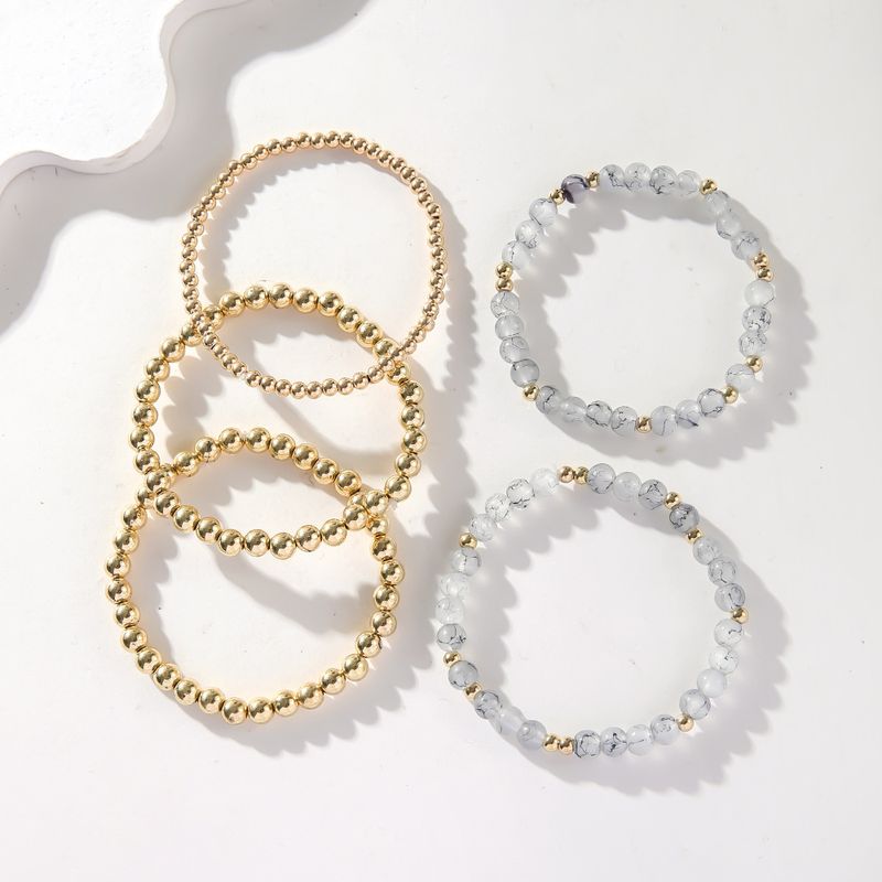 European American Cross-border Hot Sale Natural Stone Beaded Multi-layer Gold Sier Men's And Women's Hand-woven Bracelet_voghion.com