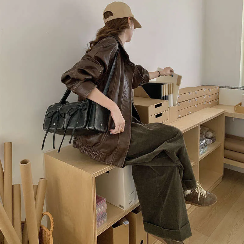 Borse con fiocco con coulisse per moto e bici per donne Borse e borsette firmate 2023 Novità in vintage plissettato spalla tracolla_voghion.com