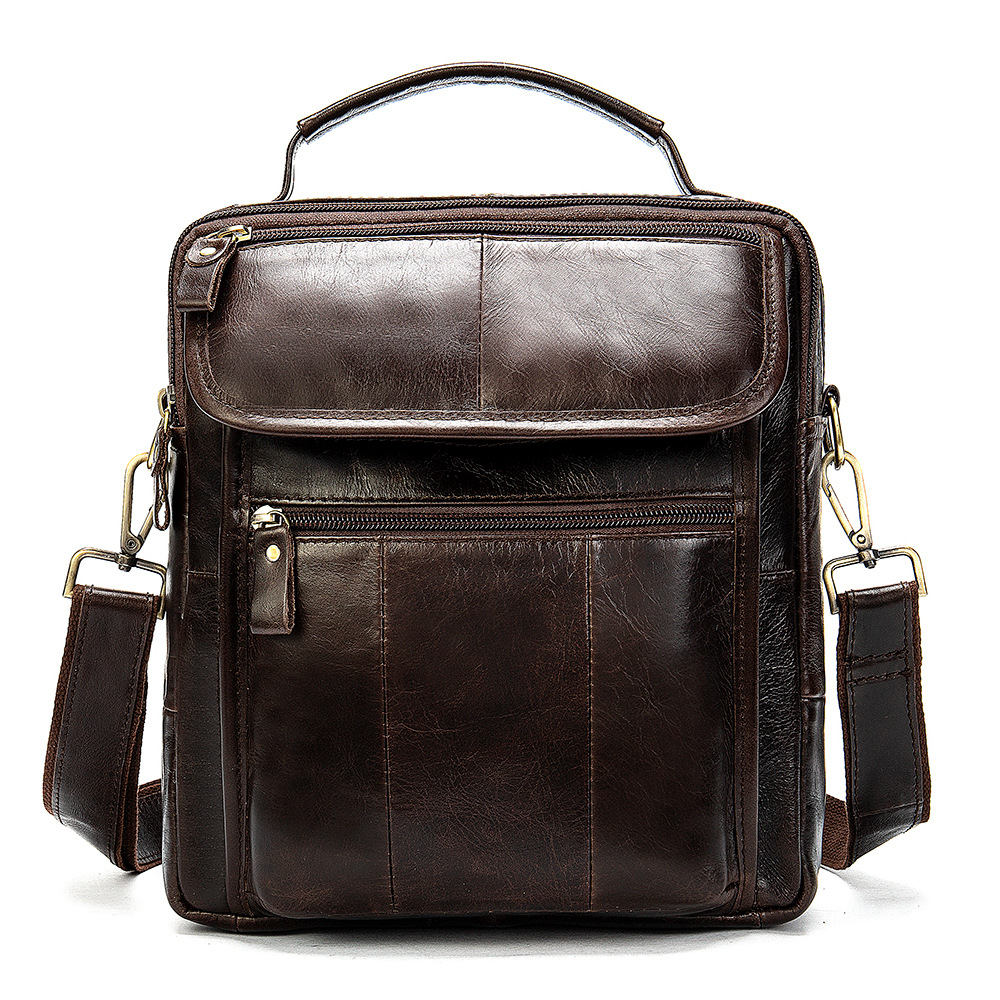 Marant Leather Men's Shoulder Bag Cowhide Casual Handbag Crazy Horse Leather Retro Men's Bag Messenger Bag_voghion.com
