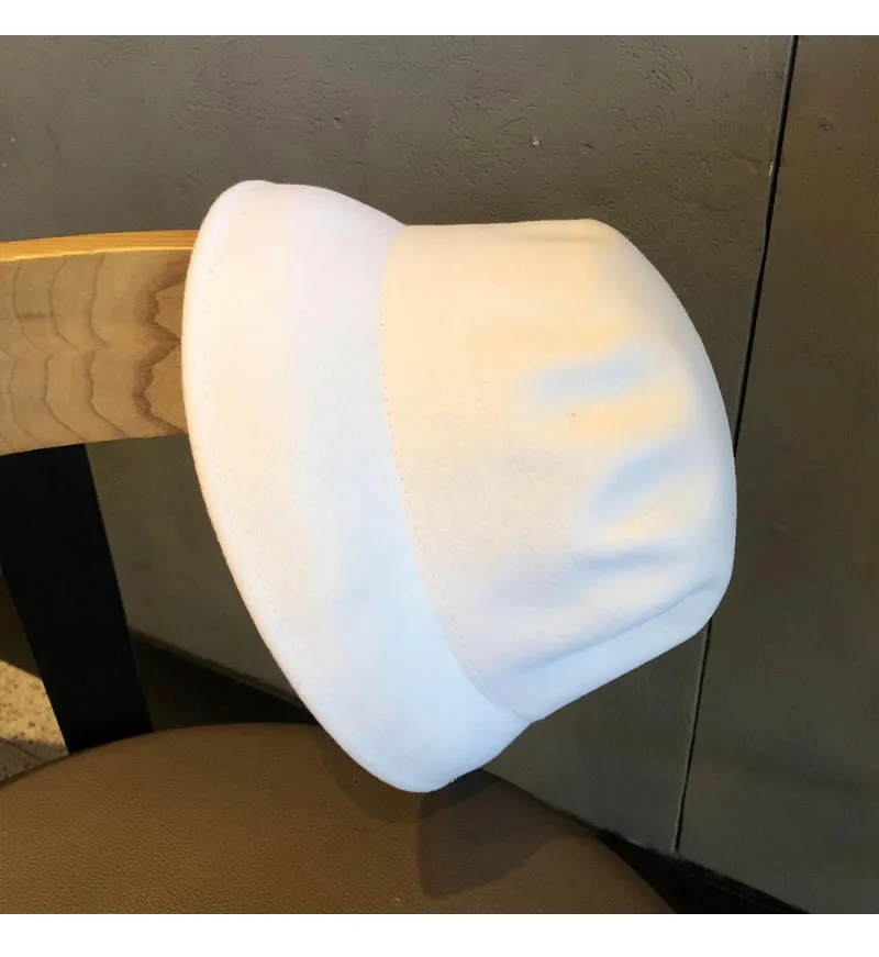 Berete toamna și iarna albe biserică nuntă pălării Fedora pentru femei retro elegant plat top concav bazin ecvestru capac_voghion.com