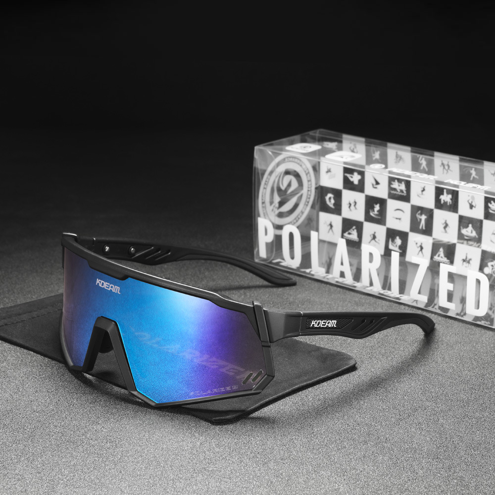 2023 Nieuwe Europese en Amerikaanse KDEAM Eendelige zonnebril Gepolariseerde Outdoor Fietsbril TR90 Sportbril 0722_voghion.com