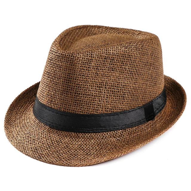 New Arrivals Unisex Hat Men Women Fedora Trilby Wide Brim Straw Cap Beach Sun Gentleman Adlut_voghion.com