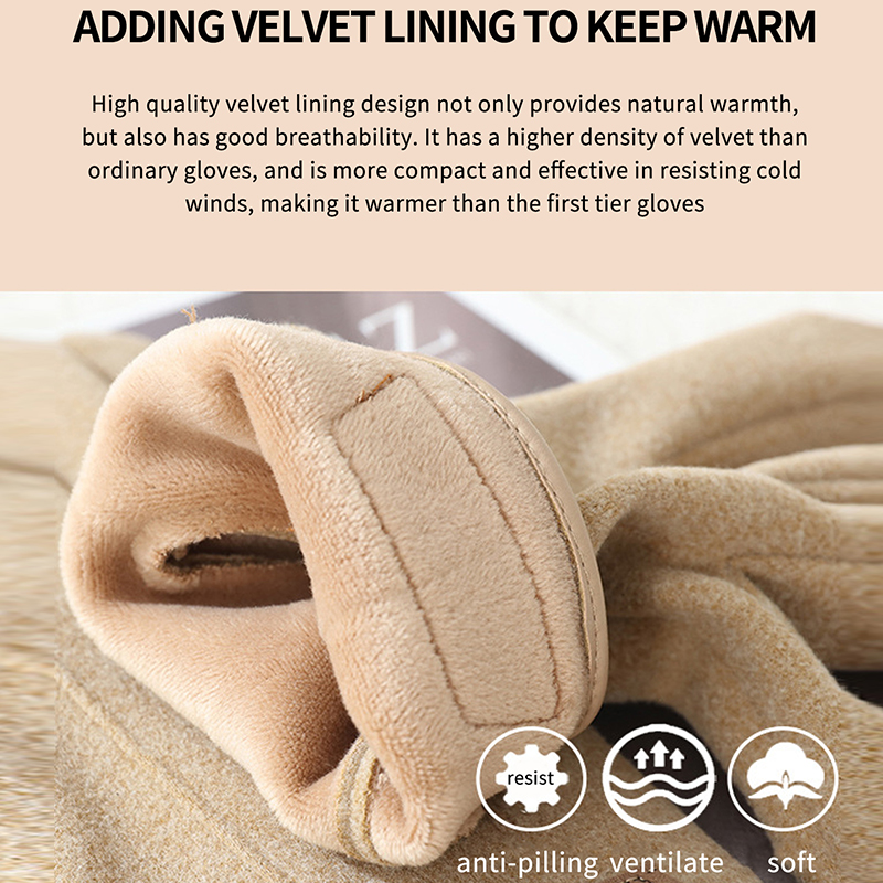 Men's Thermal Fleece Lined Cycling Gloves With Touch Screen_voghion.com
