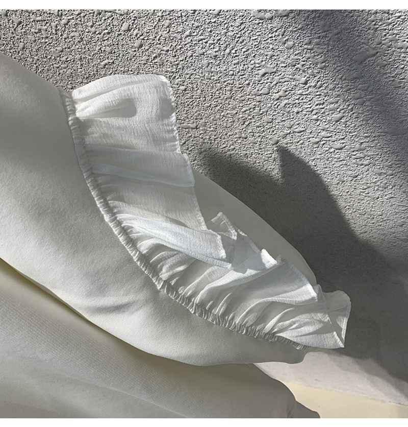 Maglione sottile con arricciature e cuciture da donna, autunno, nuovo, pesante, perla, nicchia, top largo_voghion.com