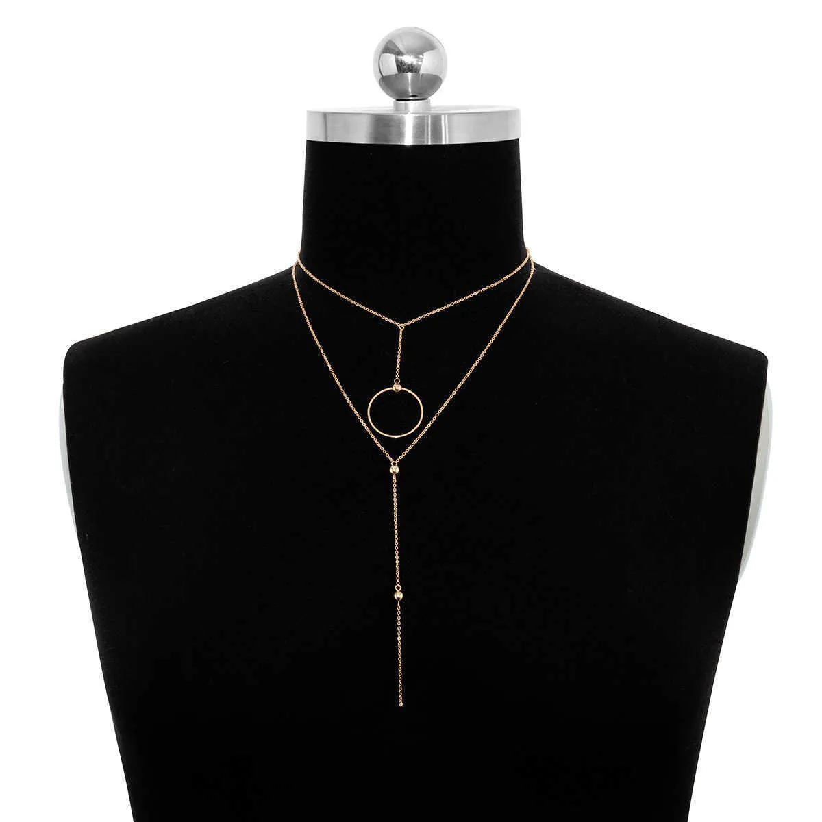 Collane Vintage Boho Oro Colore Multistrato Choker Collana Pendente Piuma per Donne Gotico Retro Encanto Collo_voghion.com