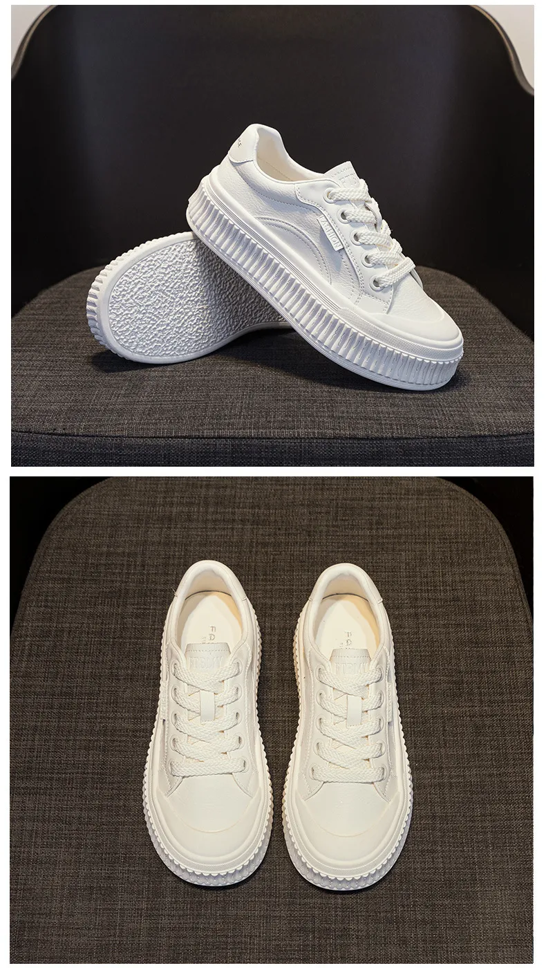 Sieviešu ikdienas galda apavi no īstas ādas, paaugstināta, bieza zole, nodilumizturīgs, neslīdošs cepums un elpojošs_voghion.com