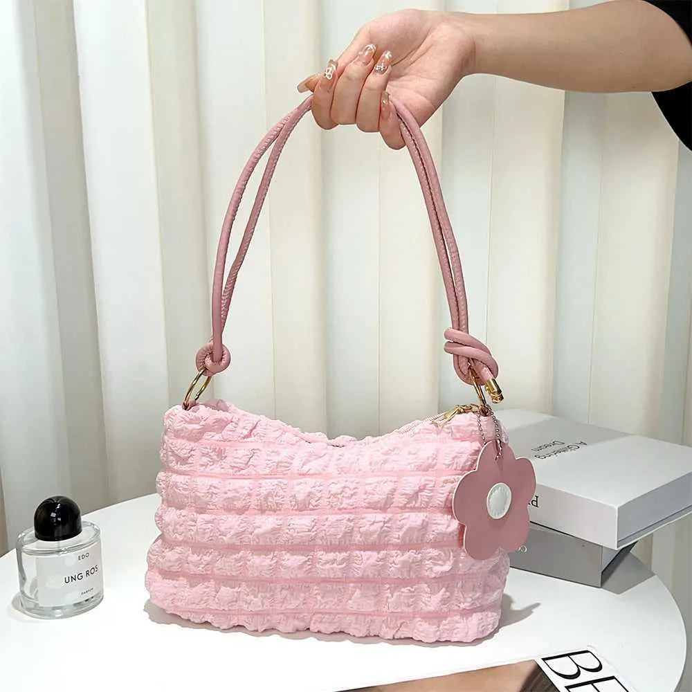 Sac à main coréen à bulles souples pour femmes, sac à bandoulière décontracté avec motif nuage pliable, portefeuille mignon Y241123_voghion.com