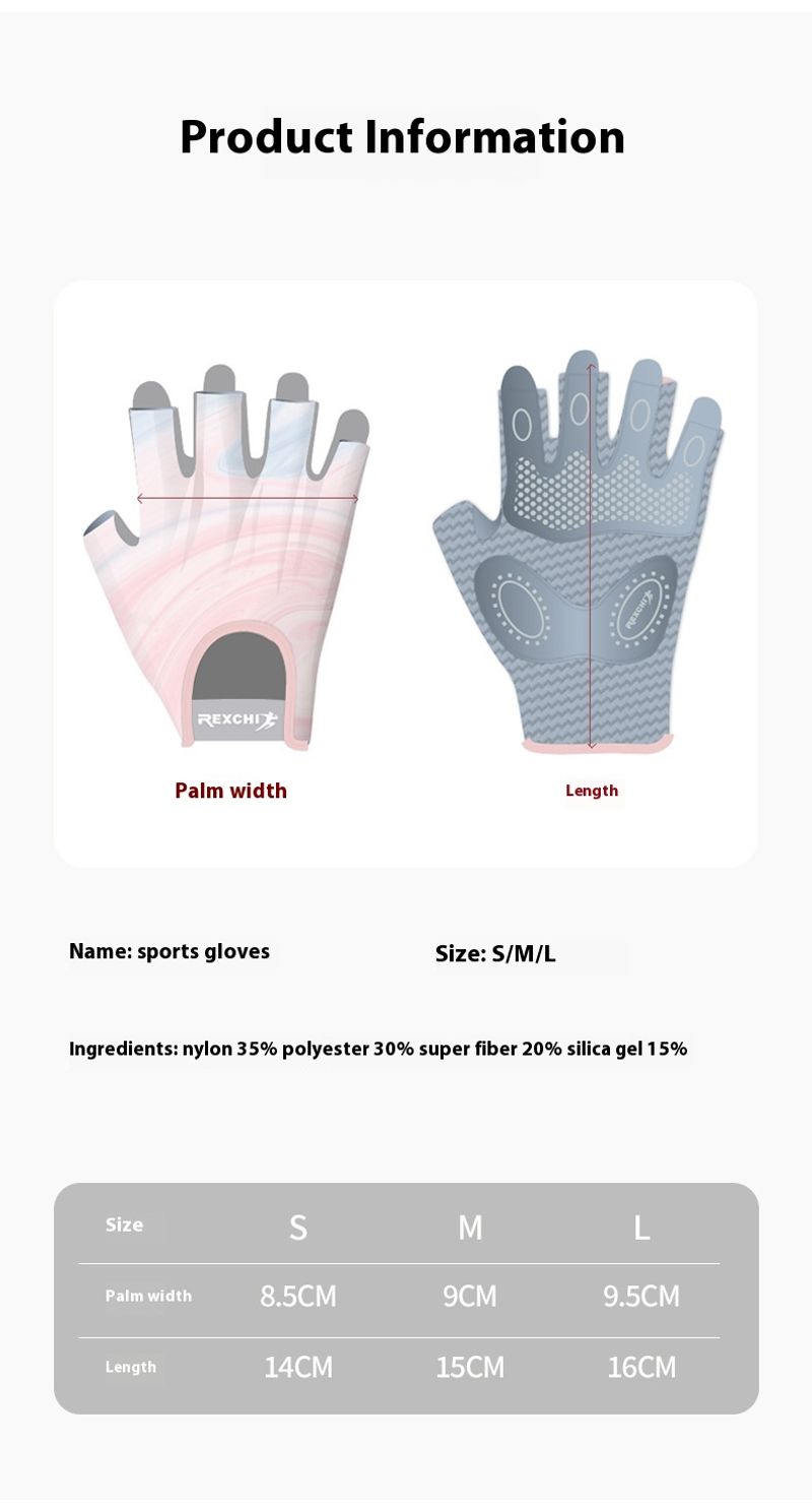 Sports Riding Half Finger Bike Wear resistant and Anti slip Silicone Shock Absorbing Fiess Gloves_voghion.com