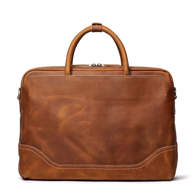 Handliche Dokumententasche Herren, Rindsleder, einzelne Schulter, diagonale Spreiztasche, lässige Retro-Tasche aus_voghion.com
