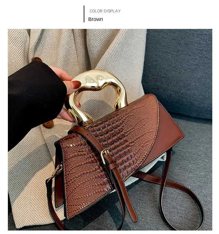 Solid Alligator Pattern Shoulder Bag For Women Designer Style_voghion.com