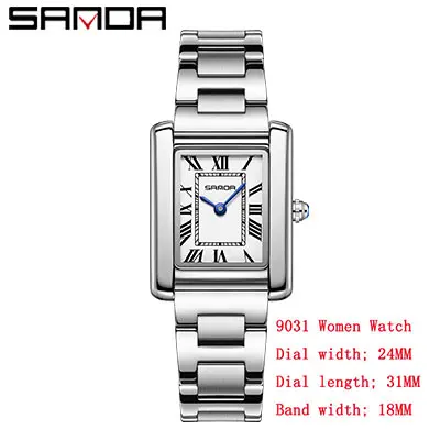 Elegant Square Quartz Couple Watches With Leather Strap For Him_voghion.com